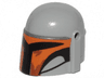 Minifigure, Headgear Helmet with Holes, SW Mandalorian with Orange and Black Pattern