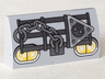 Slope, Curved 2 x 4 x 2/3 with Bottom Tubes with Headlights, Roll Bars, Chain and Skull Pattern
