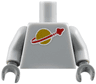 Torso with Classic Space Logo High on Torso Pattern, Inside with Ribs (second reissue) / Light Bluish Gray Arms / Dark Bluish Gray Hands
