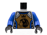 Torso Castle Knights Kingdom II Lion with Crown Pattern / Royal Blue Arms / Black Hands