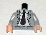 Torso Indiana Jones Open Suit Jacket with Rumpled Shirt and Dark Brown Tie Pattern / Light Bluish Gray Arms / Light Nougat Hands