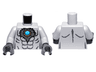 Torso Bare Chest with Muscles Outline, Dark Bluish Gray Fur and Dark Azure Round Jewel (Chi) Pattern / Light Bluish Gray Arms / Dark Bluish Gray Hands