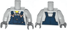 Torso Shirt with Dark Blue Overalls with Burn Holes and Copper Buckles Pattern / Light Bluish Gray Arms / Dark Bluish Gray Hands