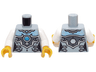 Torso Chima Female Outline with Bright Light Blue Chest, Silver Armor and Buckles and Dark Azure Round Jewel (Chi) Pattern / White Arms / Yellow Hands