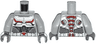 Torso Armor with Black and Red Lines on Chest and Silver Belt with Red Buckle Pattern / Light Bluish Gray Arms / Dark Bluish Gray Hands