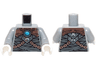 Torso Mummy Wrappings, Copper Armor with Rivets and Chains and Dark Azure Round Jewel (Chi) Pattern / Light Bluish Gray Arms / White Hands