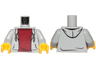 Torso Hoodie Open with Pockets and Dark Bluish Gray Drawstrings over Dark Red Shirt Pattern / Light Bluish Gray Arms / Yellow Hands