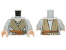 Torso SW Female Outline, Open Neck Shirt, Dark Tan Tied Robe, Dark Orange Belt Pattern / Light Bluish Gray Arms / Light Nougat Hands