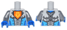 Torso Nexo Knights Armor with Orange Emblem with Yellow Crowned Lion, Dark Azure Panels Pattern / Flat Silver Arms / Blue Hands