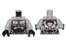 Torso Black, Dark Red and Silver Body Armor and Backpack Pattern / Light Bluish Gray Arms / Black Hands