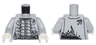 Torso PotC Naval Officer Uniform Tattered with Silver Buttons, Torn Halfway on One Side, Belt Buckle Pattern / Light Bluish Gray Arms / White Hands