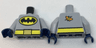 Torso Batman Logo in Yellow Oval, Yellow Belt with Gold Buckle, Orange and Lime Moth on Back Pattern / Light Bluish Gray Arms / Dark Blue Hands