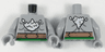 Torso Bare Chest with Muscles, Belt and White Splash Pattern (Doomsday) / Light Bluish Gray Arms / Light Bluish Gray Hands