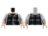 Torso Hoodie Plaid over Dark Red Shirt Pattern / Light Bluish Gray Arms / Light Nougat Hands