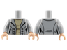 Torso Female Jacket Open with Buttons over Tan Shirt with Dark Tan Creases, Light Nougat Neck Pattern / Light Bluish Gray Arms / Light Nougat Hands