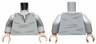 Torso Henley Shirt with Open Collar and Dark Bluish Gray Creases, Light Nougat Neck Pattern / Light Bluish Gray Arms / Light Nougat Hands