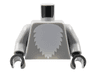 Torso with White Fur Pattern / Light Bluish Gray Arms / Black Hands
