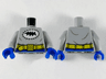 Torso Black Bat Scribble in White Stitched Oval, Yellow Utility Belt Pattern / Light Bluish Gray Arms / Blue Hands