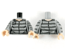 Torso Female Prisoner Shirt and 5 Dark Bluish Gray Prison Stripes Pattern / Light Bluish Gray Arms with 5 Dark Bluish Gray Stripes Pattern / Light Nougat Hands
