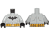 Torso Batman Logo with Muscles and Yellow Utility Belt Pattern / Light Bluish Gray Arms / Black Hands
