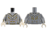 Torso Armor, Gold and Lavender Muscle Highlights Pattern / Light Bluish Gray Arms with White Cuff, Gold and Lavender Circuitry Pattern / White Hands