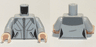 Torso Female Jacket with Pockets, Silver Zipper and Dark Bluish Gray Shoulders Pattern / Light Bluish Gray Arms / Light Nougat Hands