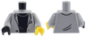 Torso Suit Jacket with Pocket and Button over Black Shirt Pattern / Light Bluish Gray Arms / Yellow Hand Left / Black Hand Right