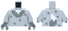 Torso Pixelated Dark Bluish Gray Fur Collar and Spots, White Neck, Wolf Tail on Back Pattern / Light Bluish Gray Arms / Dark Bluish Gray Hands