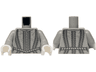 Torso Doublet Silver and Dark Bluish Gray Buttons and Detailed Trim Lines Pattern / Light Bluish Gray Arms / White Hands