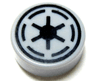 Tile, Round 1 x 1 with SW Emblem of the Galactic Republic with 6 Spokes Pattern