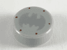 Tile, Round 1 x 1 with Silver Bat Batman Logo and 6 Reddish Brown Rivets Pattern