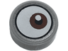 Tile, Round 1 x 1 with White Eye with Off-Center Reddish Brown Iris Pattern 2