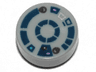 Tile, Round 1 x 1 with Dark Blue R2-D2 Astromech Droid Pattern