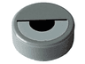 Tile, Round 1 x 1 with White Eye Partially Closed with Black Half Circle Pupil and Line Pattern
