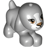 Dog, Friends Style, Puppy, Walking with Medium Nougat Eyes and Nose, Black Mouth, and White Blaze and Muzzle Pattern