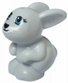 Bunny / Rabbit, Mini Doll Style, Sitting with Medium Azure Eyes, Black Nose and Mouth and White Muzzle Pattern
