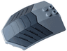 Windscreen 8 x 6 x 2 Curved Sloped Sides with Dark Bluish Gray Bars / Breathing Vents (Star-Lord) Pattern