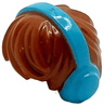 Minifigure, Hair Short Tousled with Medium Azure Headphones / Earmuffs Pattern