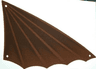 Cloth Sail Triangular 18 x 34 with Winged Edge and Dark Brown Pattern
