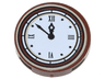 Tile, Round 2 x 2 with Bottom Stud Holder with White Clock Face (Time 11:52) with Black Hands and Roman Numerals Pattern