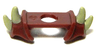 Minifigure Armor Shoulder Pads with 4 Spikes Pointed and Tan Pattern