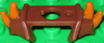 Minifigure Armor Shoulder Pads with 4 Spikes Pointed and Orange Pattern
