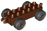 Duplo Car Base 2 x 6 with Open Hitch End and Black Wheels