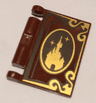 Minifigure, Utensil Book Cover with Gold Disney Castle, Oval, and Border Pattern