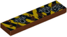 Tile 1 x 4 with Black and Yellow Danger Stripes, Silver Tow Rings and 'A-113' (Black Corners) Pattern