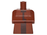 Torso, Modified Long with Folded Arms with Pixelated Dark Brown Minecraft Villager Pattern