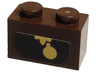 Brick 1 x 2 with Gold Clock Pendulum (Cogsworth) Pattern (Sticker) - Set 43196