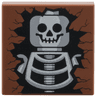 Tile 2 x 2 with Skeleton Skull and Torso Pattern