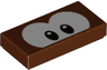 Tile 1 x 2 with Black Eyes on White Background Pattern (Super Mario Stingby)