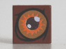 Tile 1 x 1 with Brown and Orange Eye Ent / Treebeard Pattern